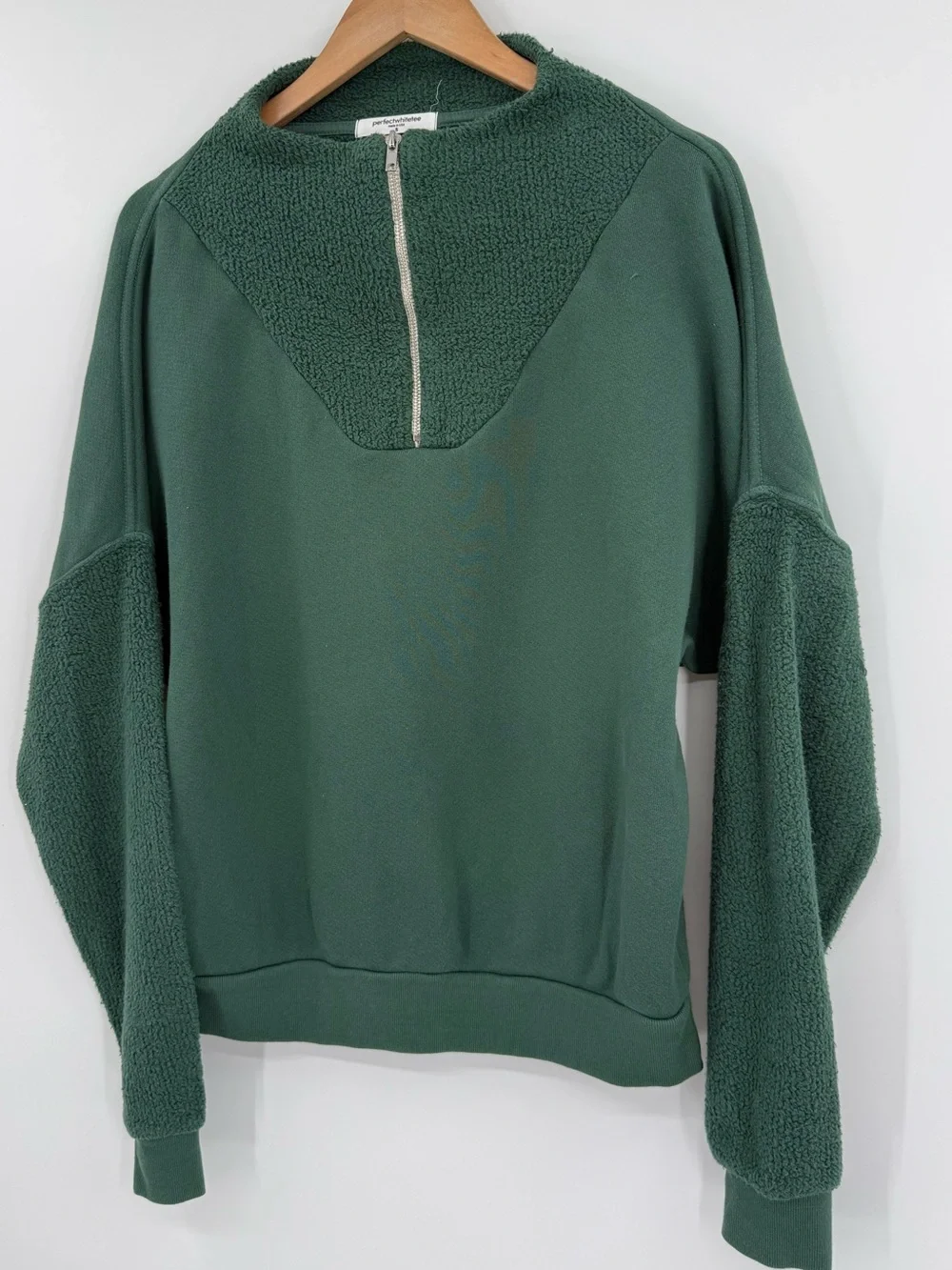 Perfect White Tee Tyra 1/4 Zip Pullover | Evergreen | Small